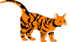 Tiger With Black Stripes Clip Art